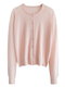 Lyocell Worsted Thin Crew Neck Knit Cardigan
