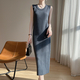 Ärmelloses Wollmischung-Strick-Tank-Kleid