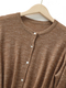 Custom-Dyed Linen Snowflake Yarn Knit Cardigan