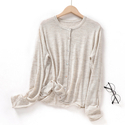 Custom-Dyed Linen Snowflake Yarn Knit Cardigan