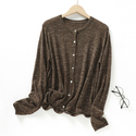 Custom-Dyed Linen Snowflake Yarn Knit Cardigan