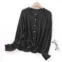 Custom-Dyed Linen Snowflake Yarn Knit Cardigan