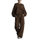 Lazy Style Lantern Sleeve Top And Cargo Wide-Leg Pants Two-Piece Set
