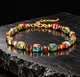 Vintage Naturstein-Perlenarmband mit Kristall-Akzenten