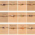 Handgefertigtes gewebtes Kordel-Sternzeichen-Armband mit Naturstein-Kristall