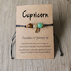 Handgefertigtes gewebtes Kordel-Sternzeichen-Armband mit Naturstein-Kristall