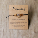 Handgefertigtes gewebtes Kordel-Sternzeichen-Armband mit Naturstein-Kristall