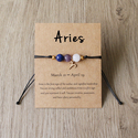 Handgefertigtes gewebtes Kordel-Sternzeichen-Armband mit Naturstein-Kristall