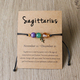 Handgefertigtes gewebtes Kordel-Sternzeichen-Armband mit Naturstein-Kristall