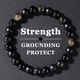 Natural Tiger's Eye & Black Obsidian Beaded Bracelet For Men