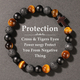 Tumbled Iron Stone Obsidian-Perlenarmband für Herren