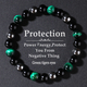 Tumbled Iron Stone Obsidian-Perlenarmband für Herren