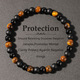 Tumbled Iron Stone Obsidian-Perlenarmband für Herren