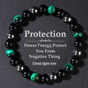 Tumbled Iron Stone Obsidian-Perlenarmband für Herren