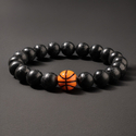 Tumbled Iron Stone Obsidian-Perlenarmband für Herren