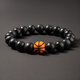 Tumbled Iron Stone Obsidian-Perlenarmband für Herren