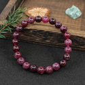 8Mm kirschrotes Granat-Perlenarmband handgefertigter Kristallschmuck