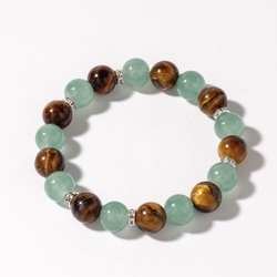 TM0009-10Mm Natural Tiger's Eye Stone, Green Glass