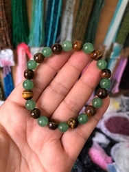 L0342-(Natural Tiger's Eye, Natural Green Aventurine)
