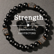 Schwarzes Vulkangestein-Perlenarmband für Herren