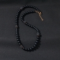Black Volcanic Stone Bead Bracelet For Men