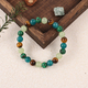 Natural Stone Tiger Eye Bracelet With Malachite Contrast Color