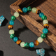 Natural Stone Tiger Eye Bracelet With Malachite Contrast Color