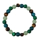 Natural Stone Tiger Eye Bracelet With Malachite Contrast Color