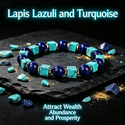 L2304-New Bracelet Natural Stone Beaded Bracelet Lapis Lazuli Blue Turquoise Square Beads