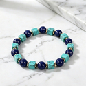 L2304-New Bracelet Natural Stone Beaded Bracelet Lapis Lazuli Blue Turquoise Square Beads