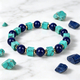 L2304-New Bracelet Natural Stone Beaded Bracelet Lapis Lazuli Blue Turquoise Square Beads