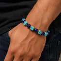 L2304-New Bracelet Natural Stone Beaded Bracelet Lapis Lazuli Blue Turquoise Square Beads