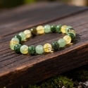 Yellow Crystal Bead Bracelet Natural Stone