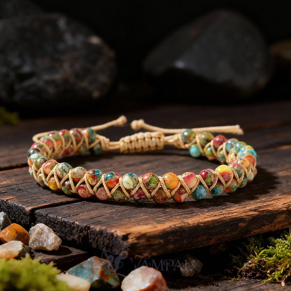 Bohemian Double-Layer Woven Beaded Agate Bracelet