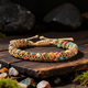Bohemian-Armband, zweilagig gewebt mit Achatperlen