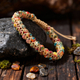 Bohemian-Armband, zweilagig gewebt mit Achatperlen