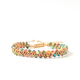 Bohemian-Armband, zweilagig gewebt mit Achatperlen