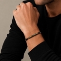 L2254-Cross-border bracelet Natural Turquoise Tiger's Eye Black Agate Stacked Bracelet