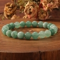 Minimalistisches Armband aus natürlichem Stein mit Perlen, grüner Jade, Kristall