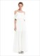 Schulterfreies Maxikleid mit Chiffon-Überzug und perlenbesetztem Träger