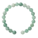 Minimalistisches Armband aus natürlichem Stein mit Perlen, grüner Jade, Kristall