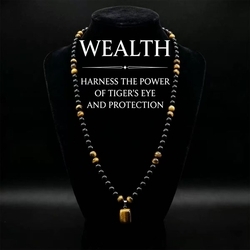 L2295-Black Tiger Eye Necklace