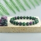 Armband aus natürlichem Stein mit roten und grünen Perlen für Damen