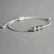 Armband aus natürlichem Mondstein mit gewebter Kordel für Damen