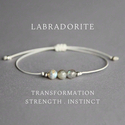 Armband aus natürlichem Mondstein mit gewebter Kordel für Damen