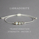 Armband aus natürlichem Mondstein mit gewebter Kordel für Damen