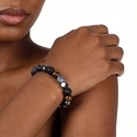 L2225-Cross-border-Armband, facettierter Stein mit Perlen, Armband für Herren, schwarzer Kristall