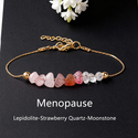 Armband mit unregelmäßigen Erdbeerquarz-Perlen, handgefertigter Damen-Modeschmuck