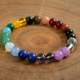 Regenbogen-7-Chakra-Armband aus natürlichem Stein mit Perlen