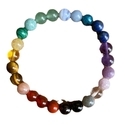 Regenbogen-7-Chakra-Armband aus natürlichem Stein mit Perlen